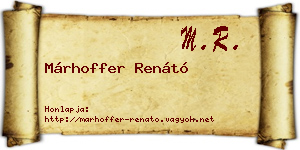 Márhoffer Renátó névjegykártya