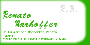 renato marhoffer business card