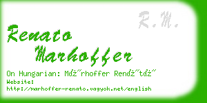 renato marhoffer business card